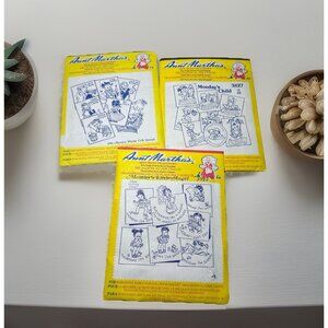 Lot 3 Aunt Martha's Hot Iron Transfers 646 Nursery 3827 Mondays Child 3917 Angel